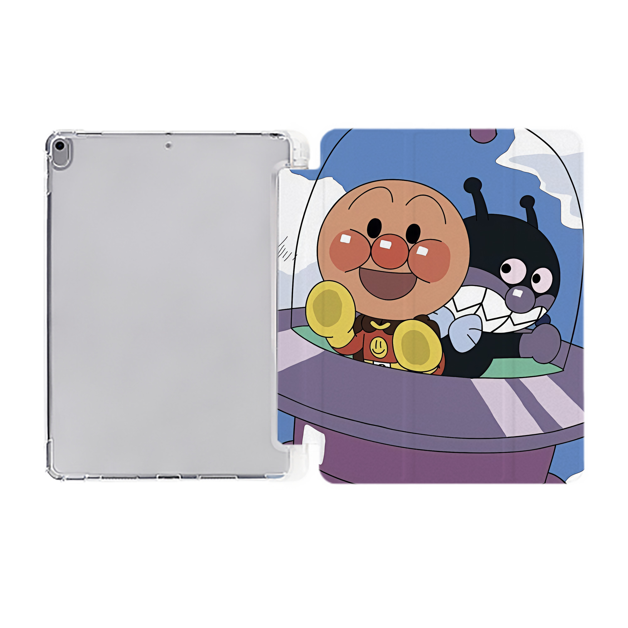 （画像用） アンパンマン Anpanman IPad ケース ペン収納付き 三つ折りスタンド PUレザー×シリコン 対応機種9.5/10.5/10.9インチ